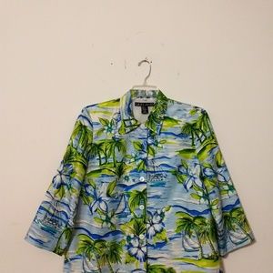 Silkland Silk Lined Floral Jacket Size L